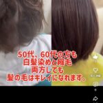 年齢とともに髪質が変わり、梅雨が嫌になってきた方に見て欲しい。白髪染めしている髪でもツヤが出る。大人世代の縮毛矯正。加工なし動画を添えて。